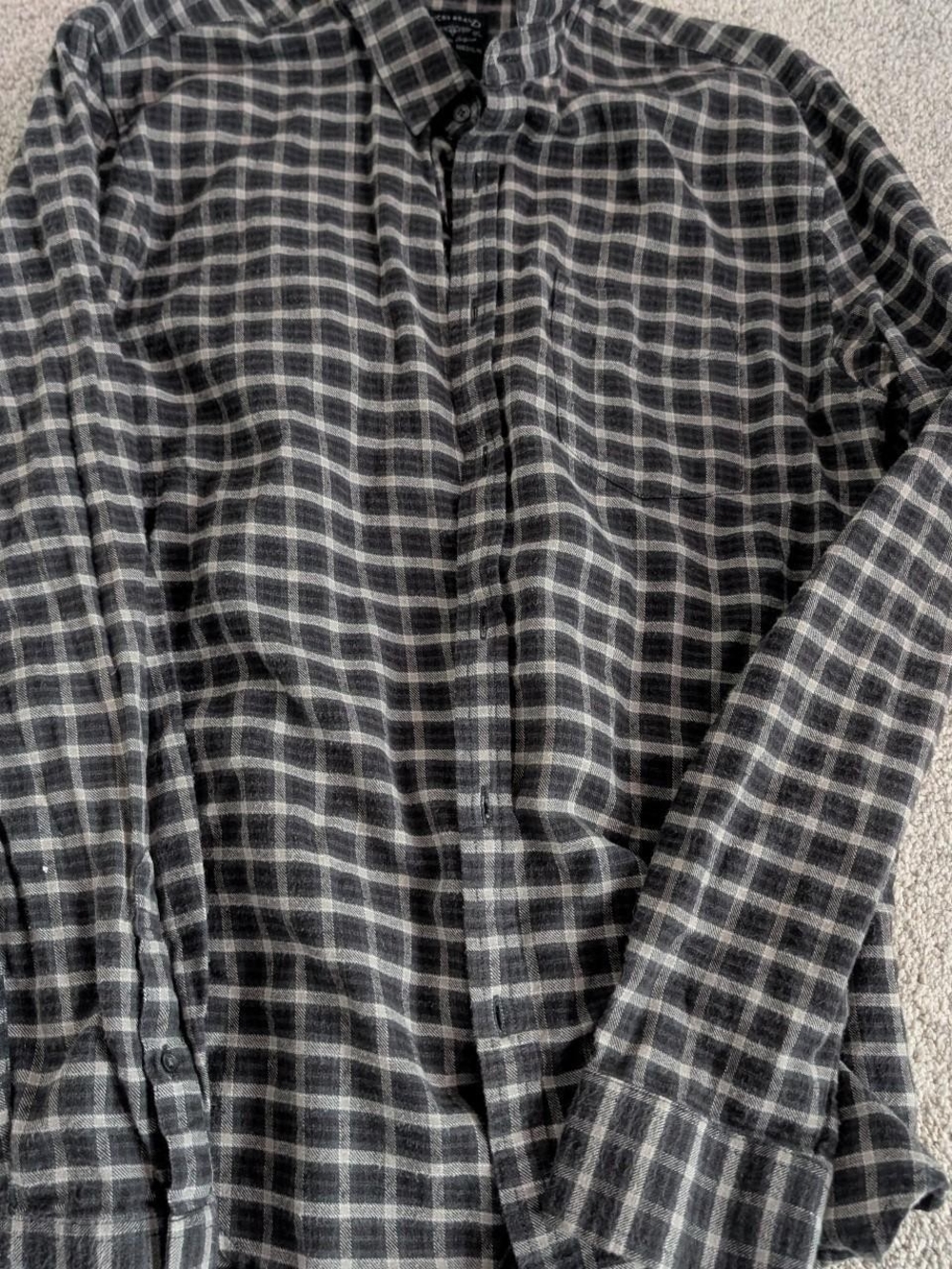 Men's Black & Gray Plaid Button-Up Shirts